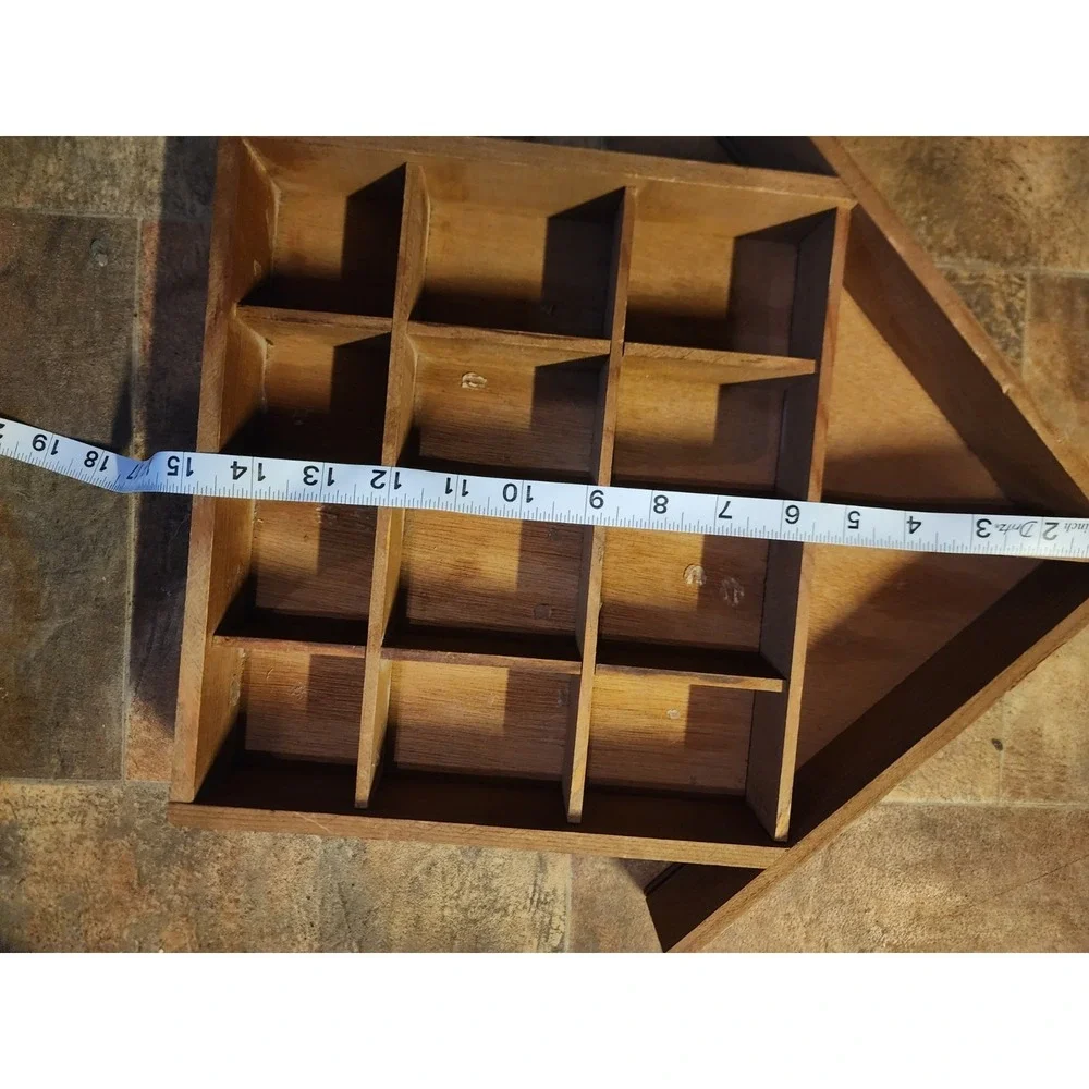 Vintage House Shaped Wall Hanging Trinket Display Shelf 14 Cubbies W/ Trinkets